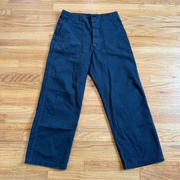 Orslow HBT Summer Fatigue Pants in Navy - Picture 2 of 9